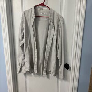 Sonoma Gray and White Striped Shirt